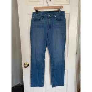 L.L. Bean Women Jeans 12 Regular Blue Denim BeanFlex Straight Leg Favorite Fit